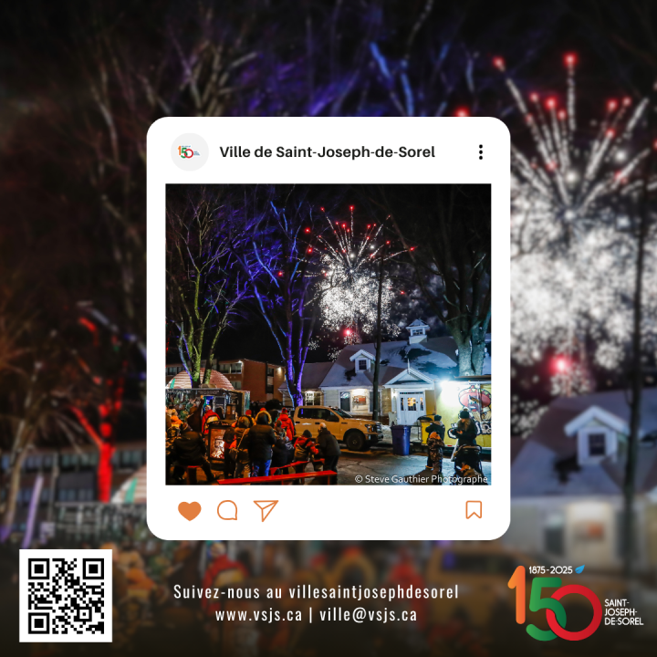 Suivez maintenant la Ville de Saint-Joseph-de-Sorel sur Instagram