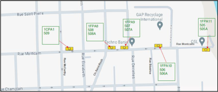 Avis d'entrave routière sur la rue Montcalm