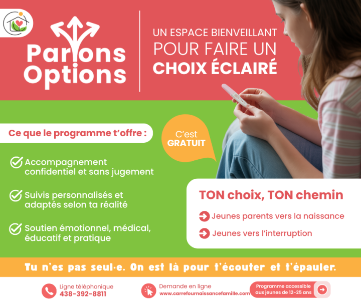 Parlons options, nouveau programme du Carrefour naissance-famille