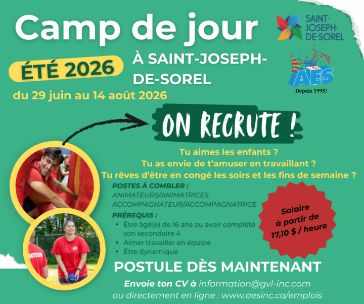 Camp de jour - Offre d'emploi