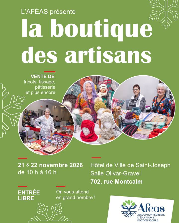 L'AFÉAS présente la boutique des artisans