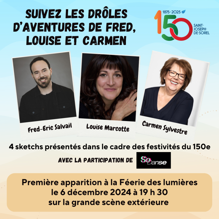 Suivez les drôles d'aventures de Fred, Louise et Carmen