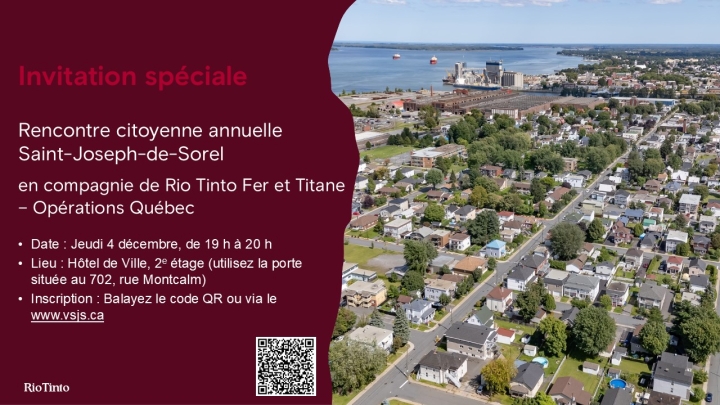 Rencontre citoyenne annuelle avec Rio Tinto Fer et Titane