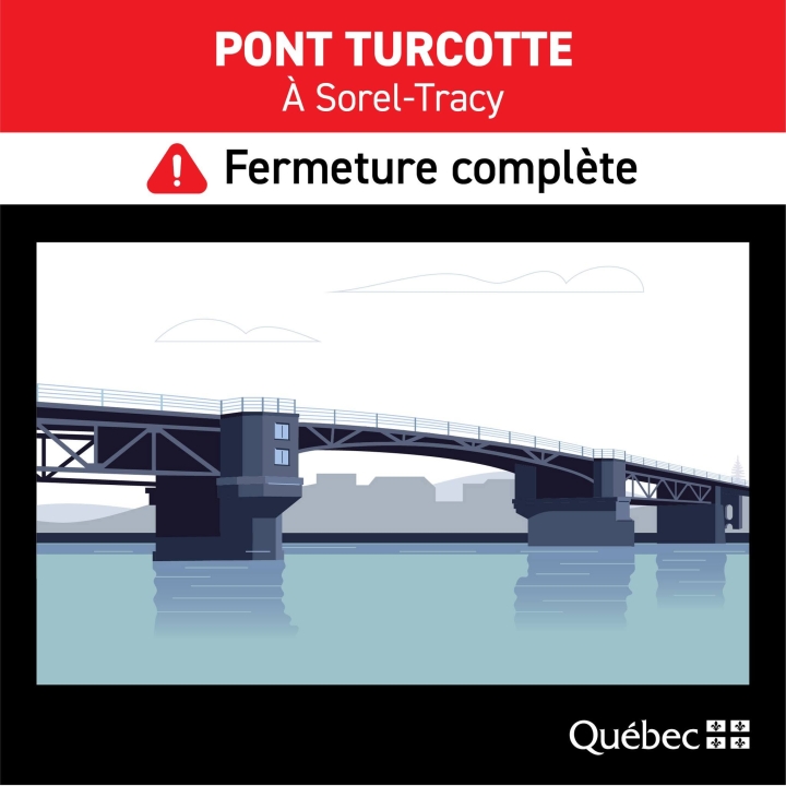 Fermeture complète du pont Turcotte du 11 octobre au 9 novembre