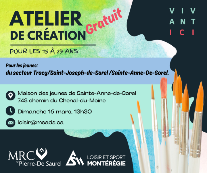 Atelier de création pour les jeunes de 15 à 29 ans