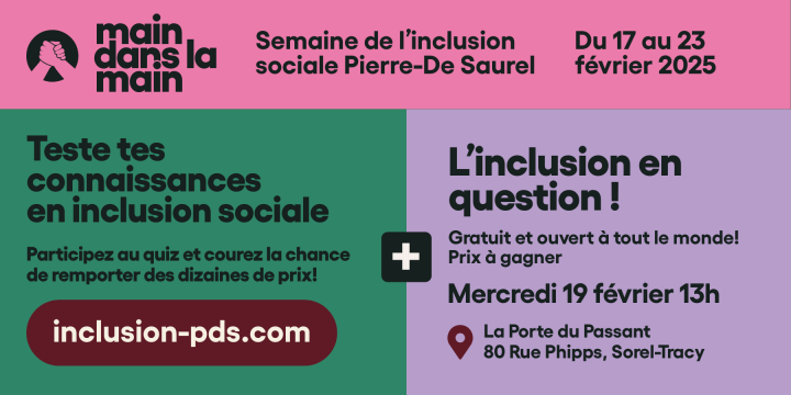 Semaine de l'inclusion sociale Pierre-De Saurel