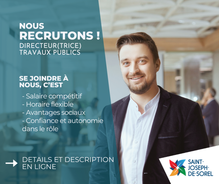 Offre d'emploi - Directeur.trice du service des travaux publics